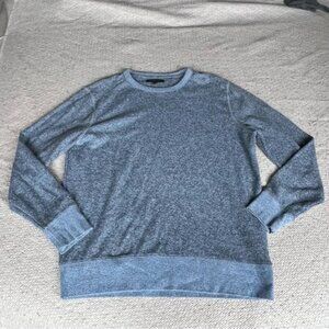 Banana Republic Ultra Soft Waffle Knit Blue Crewneck Cotton Blend Sweater Size L
